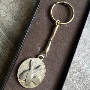 Vintage 70’s Bowling Keychain Gold Tone New In Box